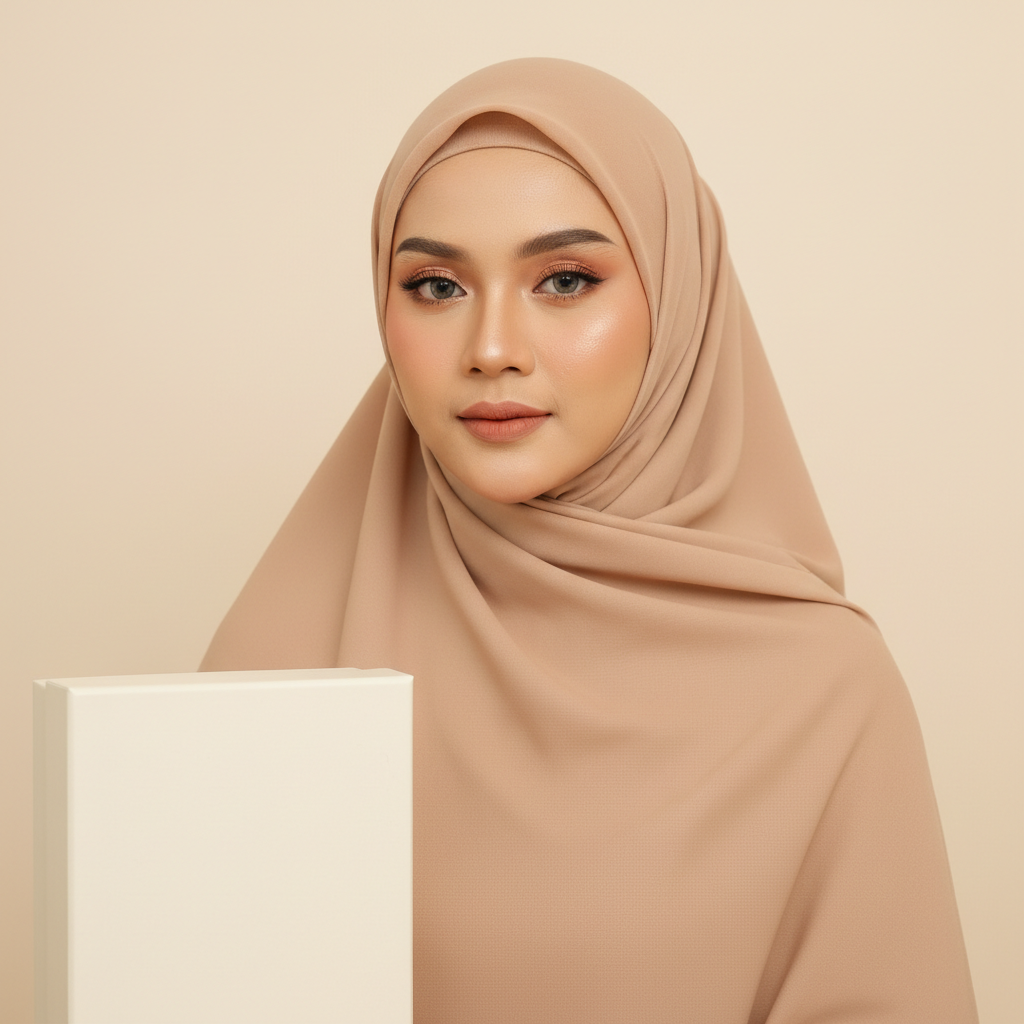 Umama Scarves Box Edited Ginee - Kerudung Motif Hijab Segi Empat Premium Umama Scarves (include box + brooch)