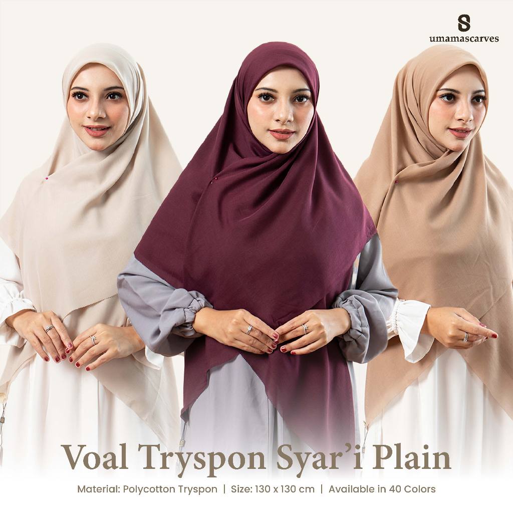 Umamascarves - Kerudung Syar'i Voal Tryspan Laser Cut Pouch (130x130cm)