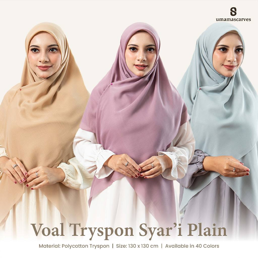 Umamascarves - Kerudung Syar'i Voal Tryspan Laser Cut Pouch (130x130cm)