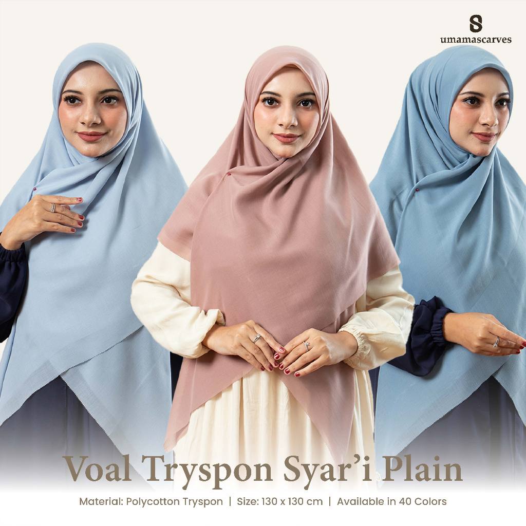 Umamascarves - Kerudung Syar'i Voal Tryspan Laser Cut Pouch (130x130cm)