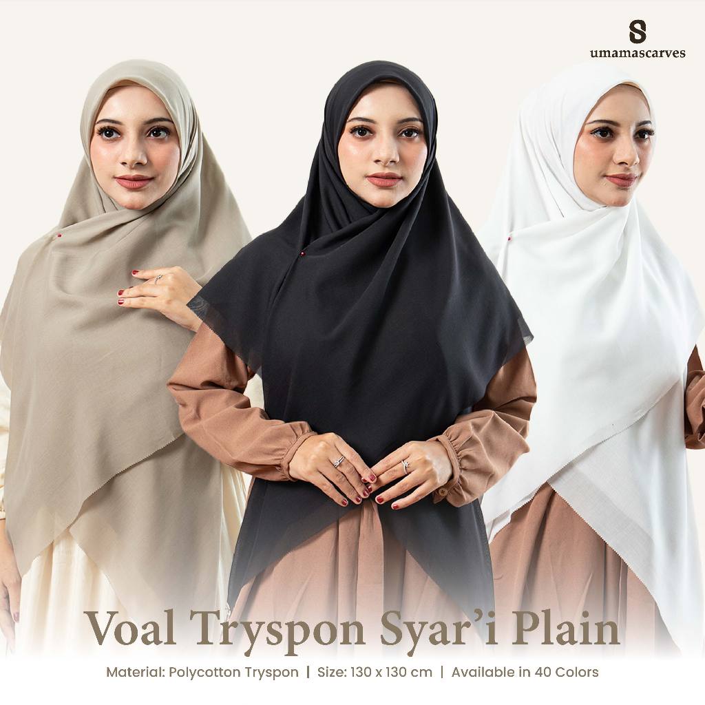 Umamascarves - Kerudung Syar'i Voal Tryspan Laser Cut Pouch (130x130cm)